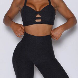 Bombshell Sportswear Core Set Bra Heathered Black M NEW Without Tags